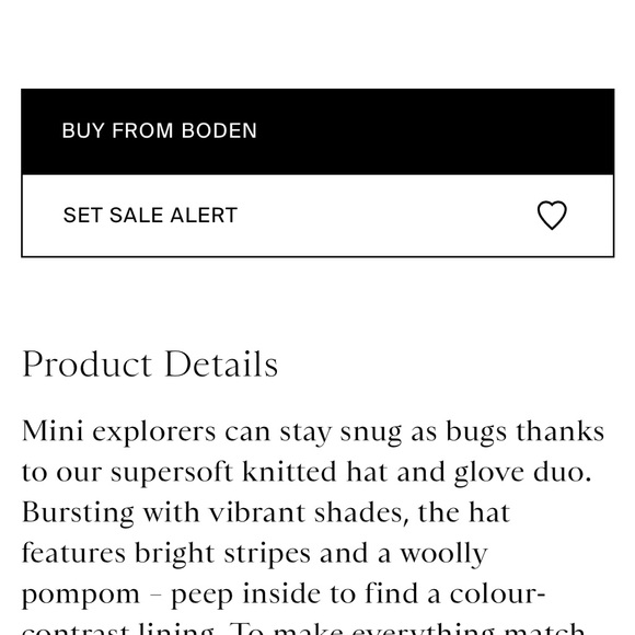 Mini Boden Fair Isle hat and mittens set size L NWT with flaws - Picture 7 of 7